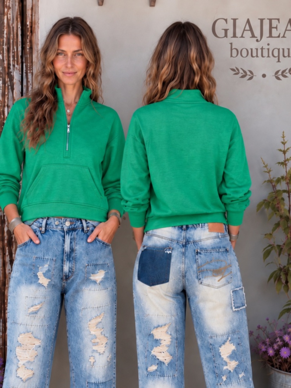❤️ ZENANA “ CHERYL 6 “ ZENANA SCUBA 1/4 ZIP PULLOVER TOP JACKET